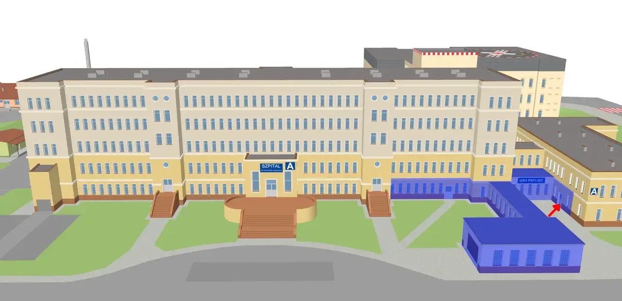 Szpital w Rzeszowie, z lądowiskiem dla helikopterów na dachu. Dziś ostry dyżur rzeszów.